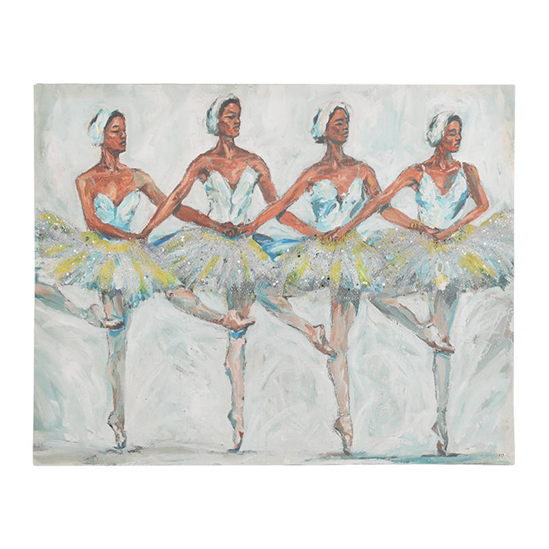 Portraits Of Four White Swan Dancers Canvas Art Wall Decor